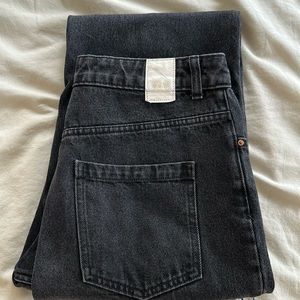 Zara  WIDE LEG Jeans Eur 40 us 8 black gray long high rise